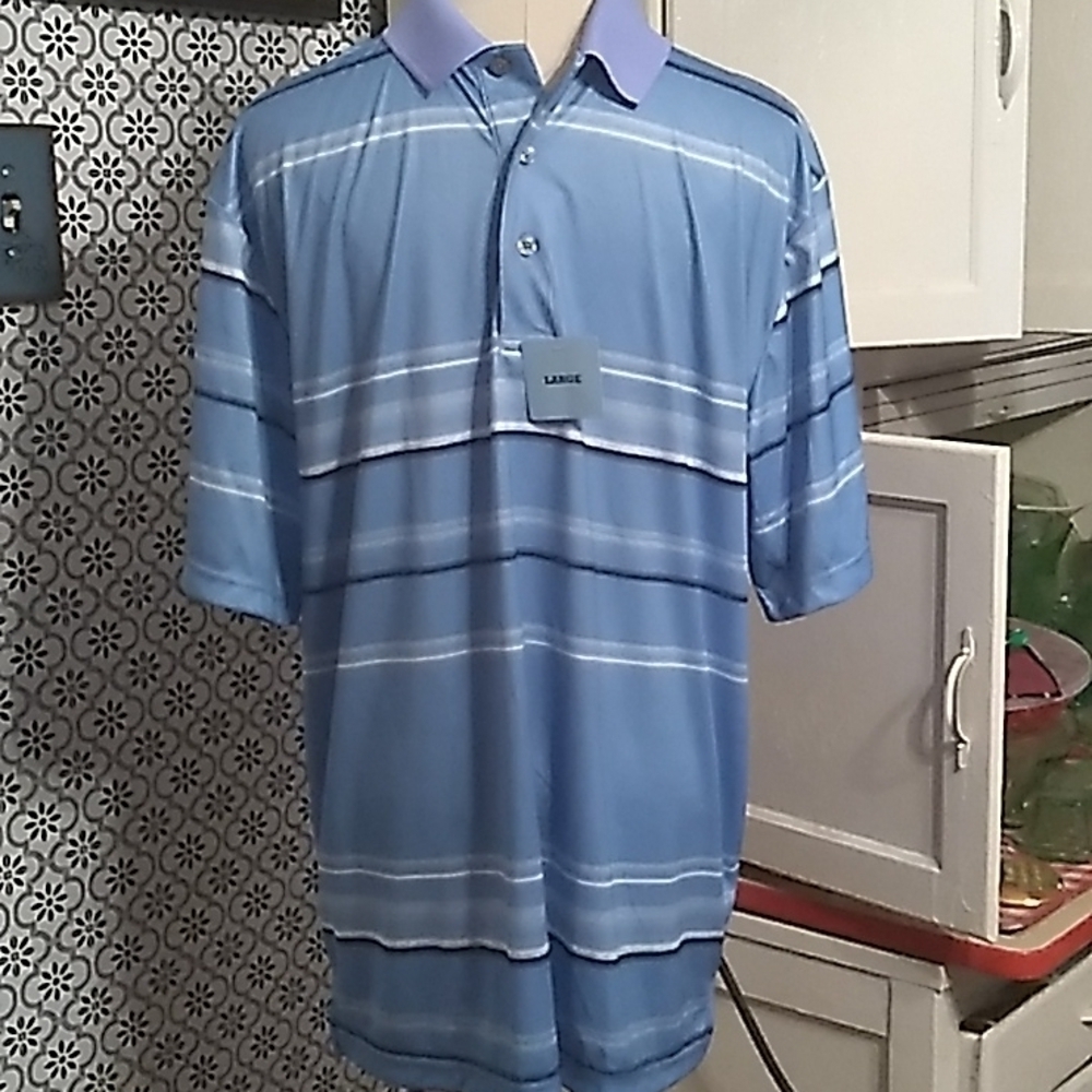 PGA Tour large blue polo golf shirt nwt